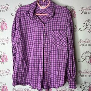 Abound button up Purple Casual Button Down Shirt Gingham